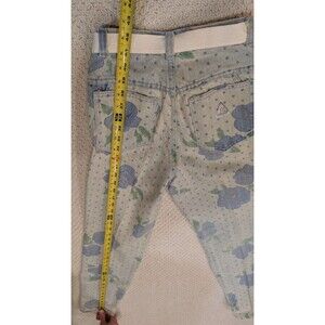 Vintage Comforjeans Zena Women's Blue Floral Print Pants Size 7